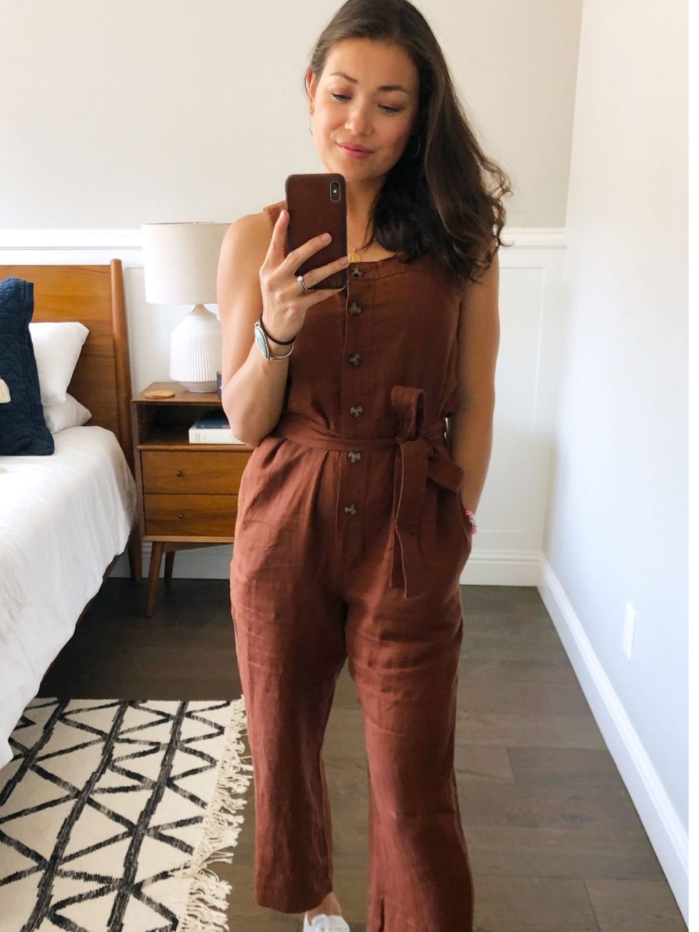 Everlane picnic jumpsuit in rosewood